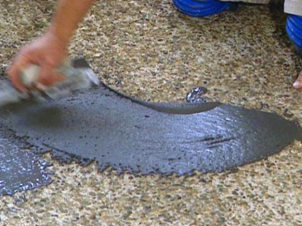 apply self leveler to fill voids and holes apply self leveler to fill voids and holes
