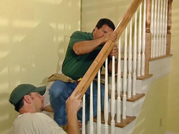 attach rail fasteners into newel posts attach rail fasteners into newel posts