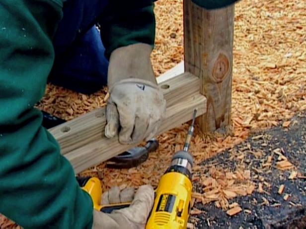 attach bottom rails to posts attach bottom rails to posts