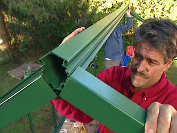 attach ridge pole and struts attach ridge pole and struts