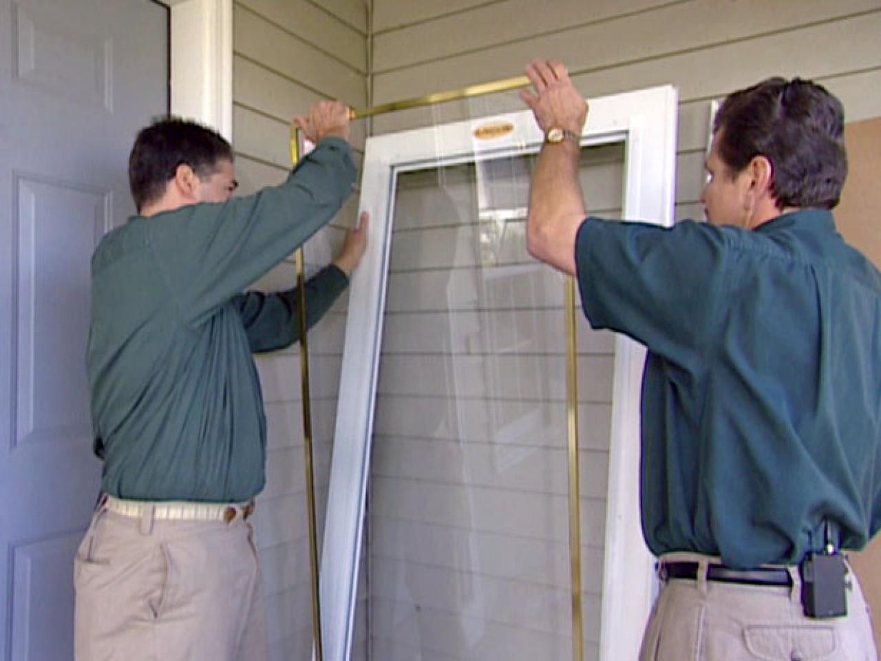 How do you install an aluminum door?