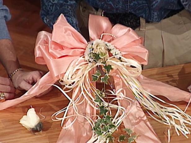 embellish bow with silk roses,ivy and pearls embellish bow with silk roses,ivy and pearls