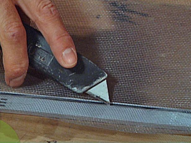 use utility knife to cut away excess screen use utility knife to cut away excess screen