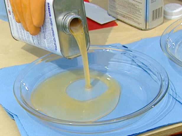 pour stripper into shallow pan to begin pour stripper into shallow pan to begin