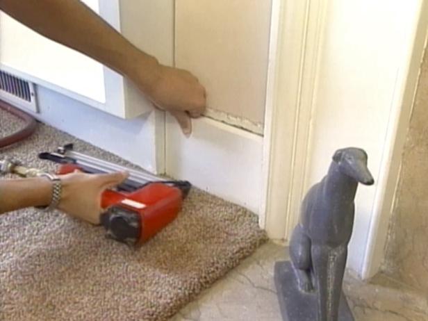 replace trim,cover nail holes and touch up areas replace trim,cover nail holes and touch up areas