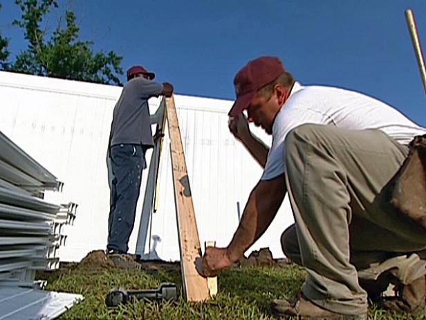 temporarily brace posts with 2 x 4 s temporarily brace posts with 2 x 4 s