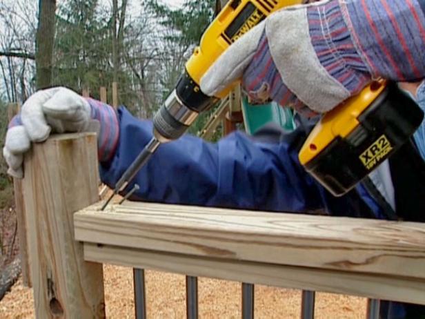 toenail into posts with 3 inch deck screws toenail into posts with 3 inch deck screws