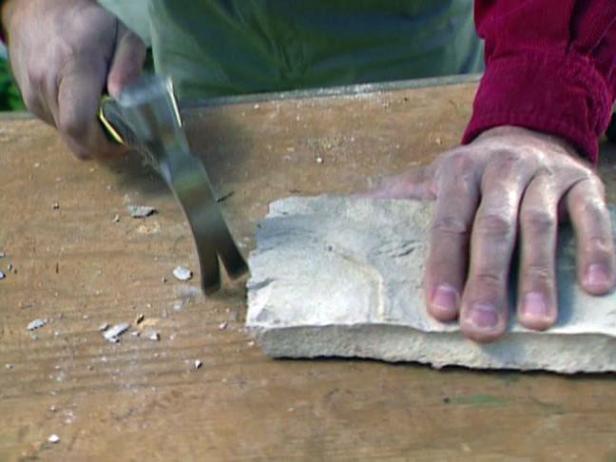 nick edges with hammer for natural stone look nick edges with hammer for natural stone look