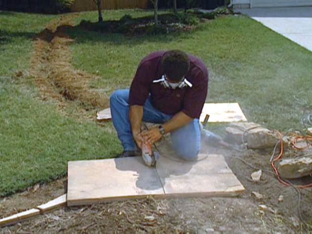 cut top stone to size using a grinder cut top stone to size using a grinder
