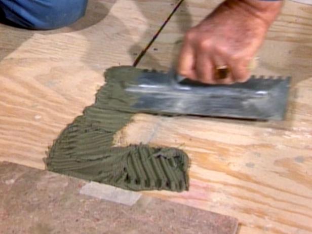 apply the thin set mortar to any expansion spaces apply the thin set mortar to any expansion spaces