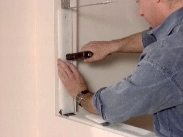 install foam expansion strips around opening install foam expansion strips around opening
