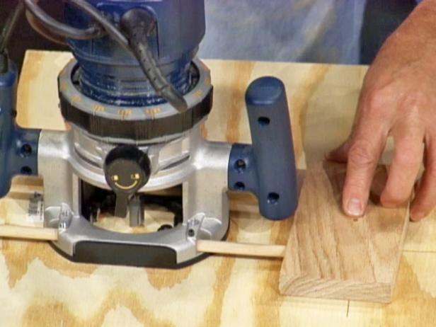 place dowels on router base sides place dowels on router base sides