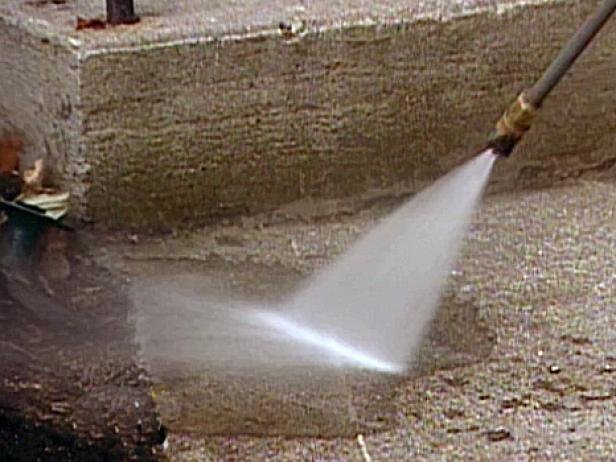 a pressure washer is used to wash away residue a pressure washer is used to wash away residue