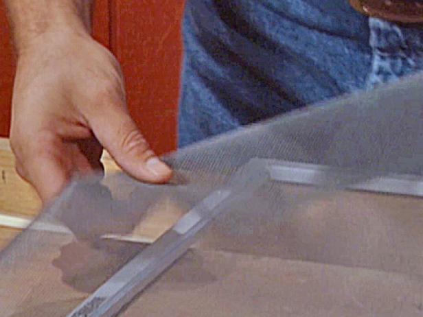 lay new screen over frame curved side down lay new screen over frame curved side down