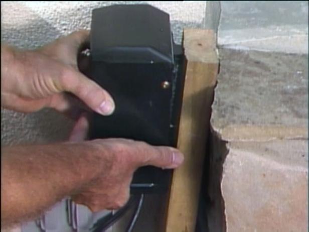 Determine how many lights you'll need and where they should be installed. Then identify the power source, which should be an outdoor GFCI outlet, and determine what other electrical devices are powered by it. Do not overload the circuit. Mount the transformer on the wall near the power source. The transformer should be at least 1' above ground level.