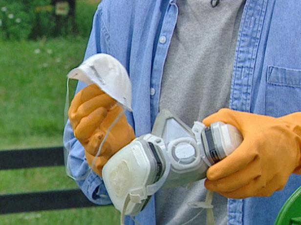 wear heavy duty rubber gloves and respirator wear heavy duty rubber gloves and respirator