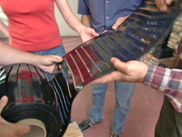cut strips of thermoplastic polymer cut strips of thermoplastic polymer