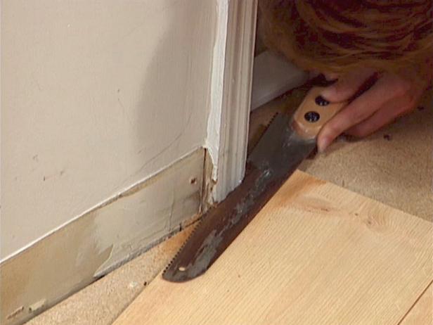 Cutting door jams to prep area for hardwood floors Cutting door jams to prep area for hardwood floors