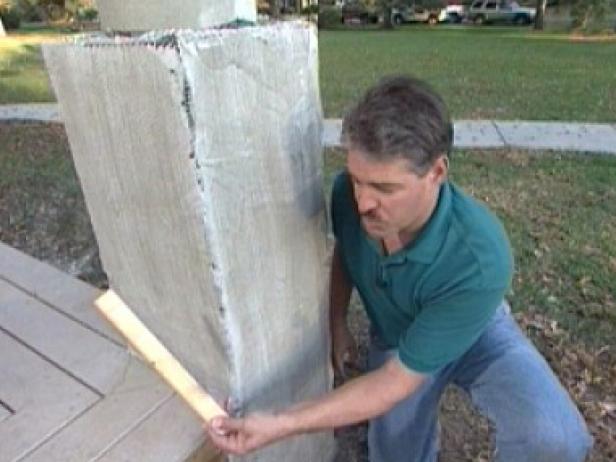 start applying stones at bottom of column start applying stones at bottom of column
