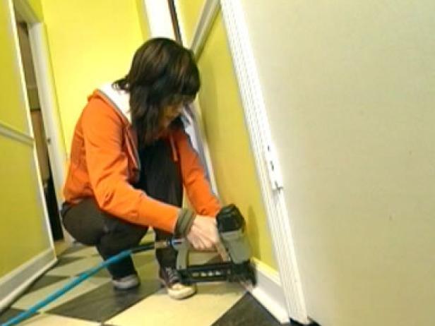 nail baseboard and shoe molding into place nail baseboard and shoe molding into place