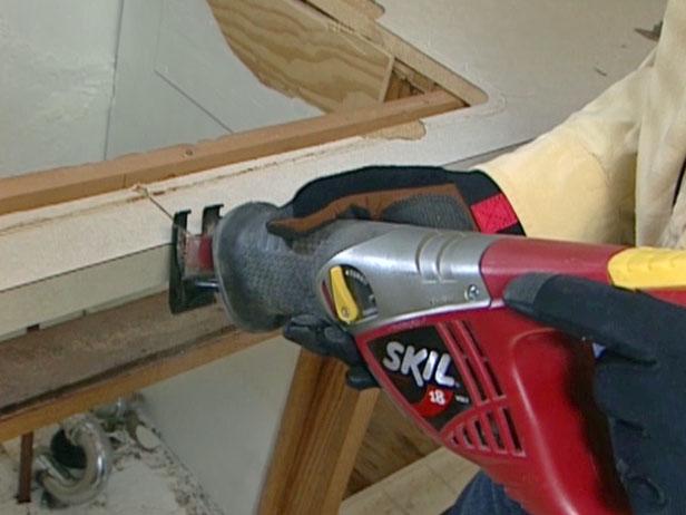 cut old countertop in half with reciprocating saw cut old countertop in half with reciprocating saw