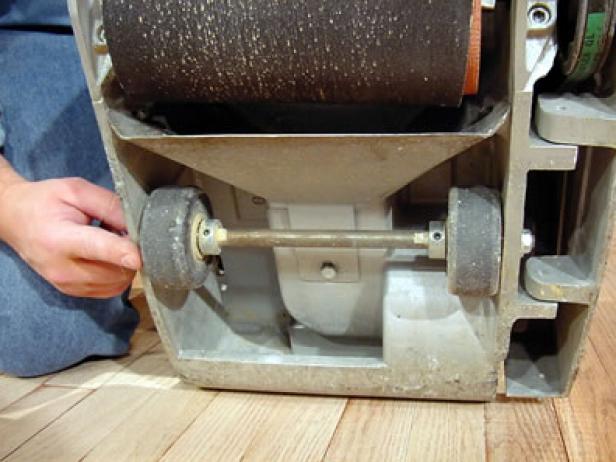 wheels allow sander to be moved easily wheels allow sander to be moved easily