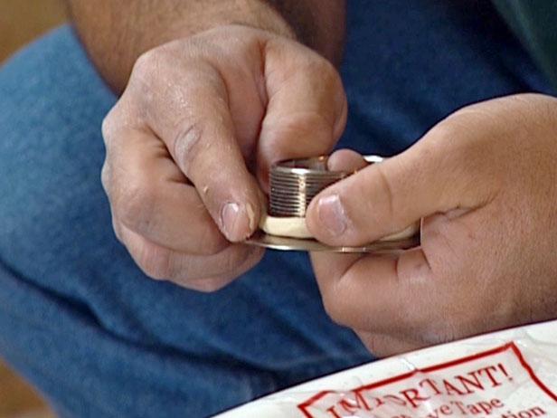 add plumbers putty around strainer add plumbers putty around strainer