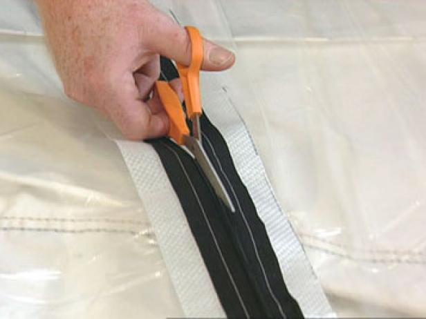 use scissors to cut plastic down center use scissors to cut plastic down center