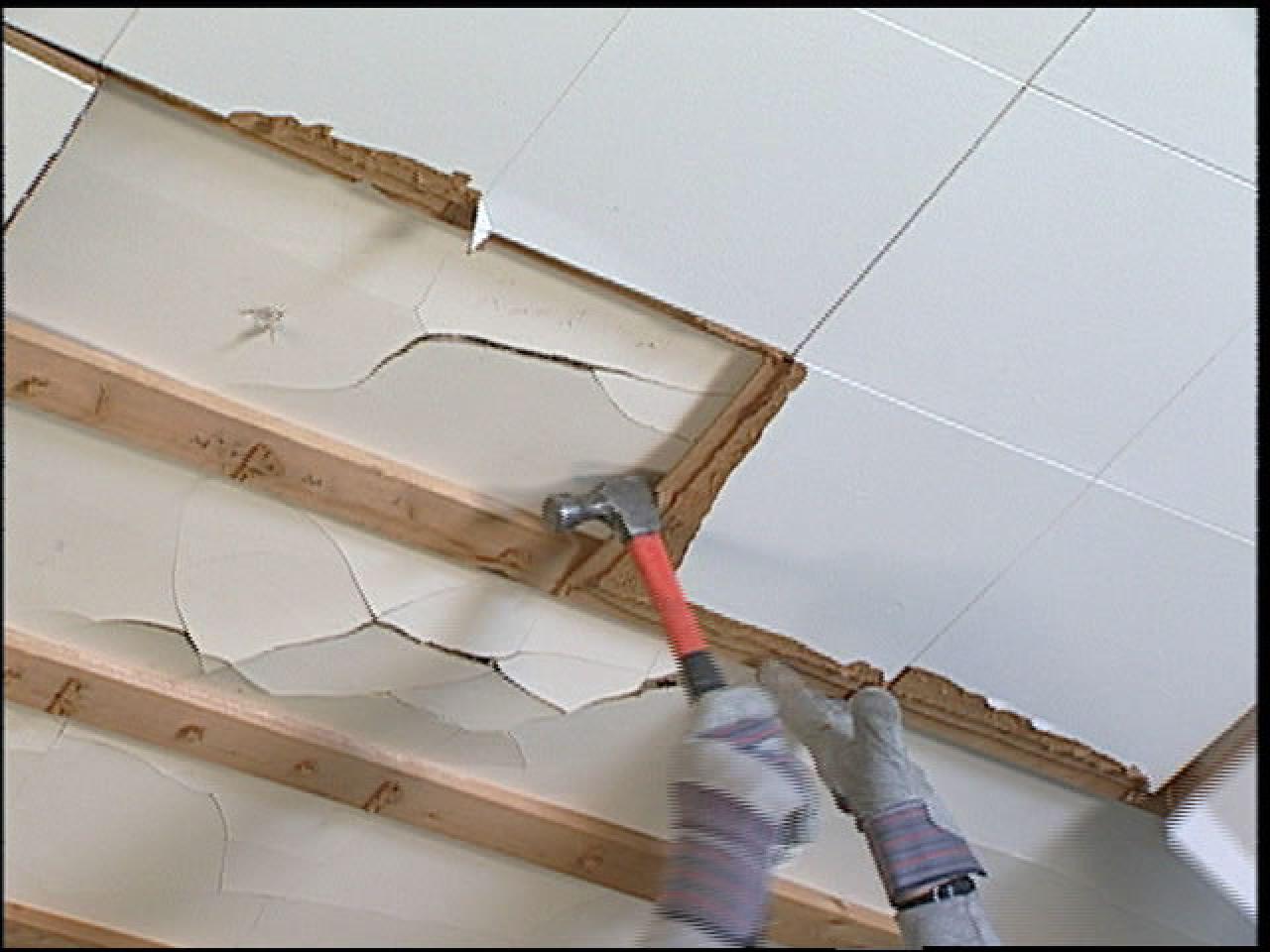 How to Replace Ceiling Tiles with Drywall howtos DIY