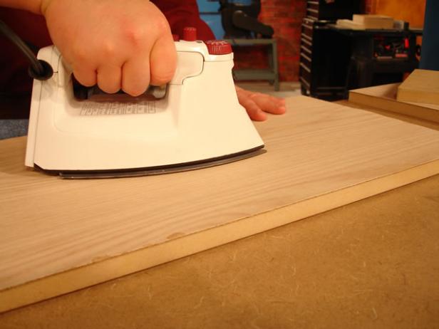 use iron on high heat to melt adhesive on veneer use iron on high heat to melt adhesive on veneer