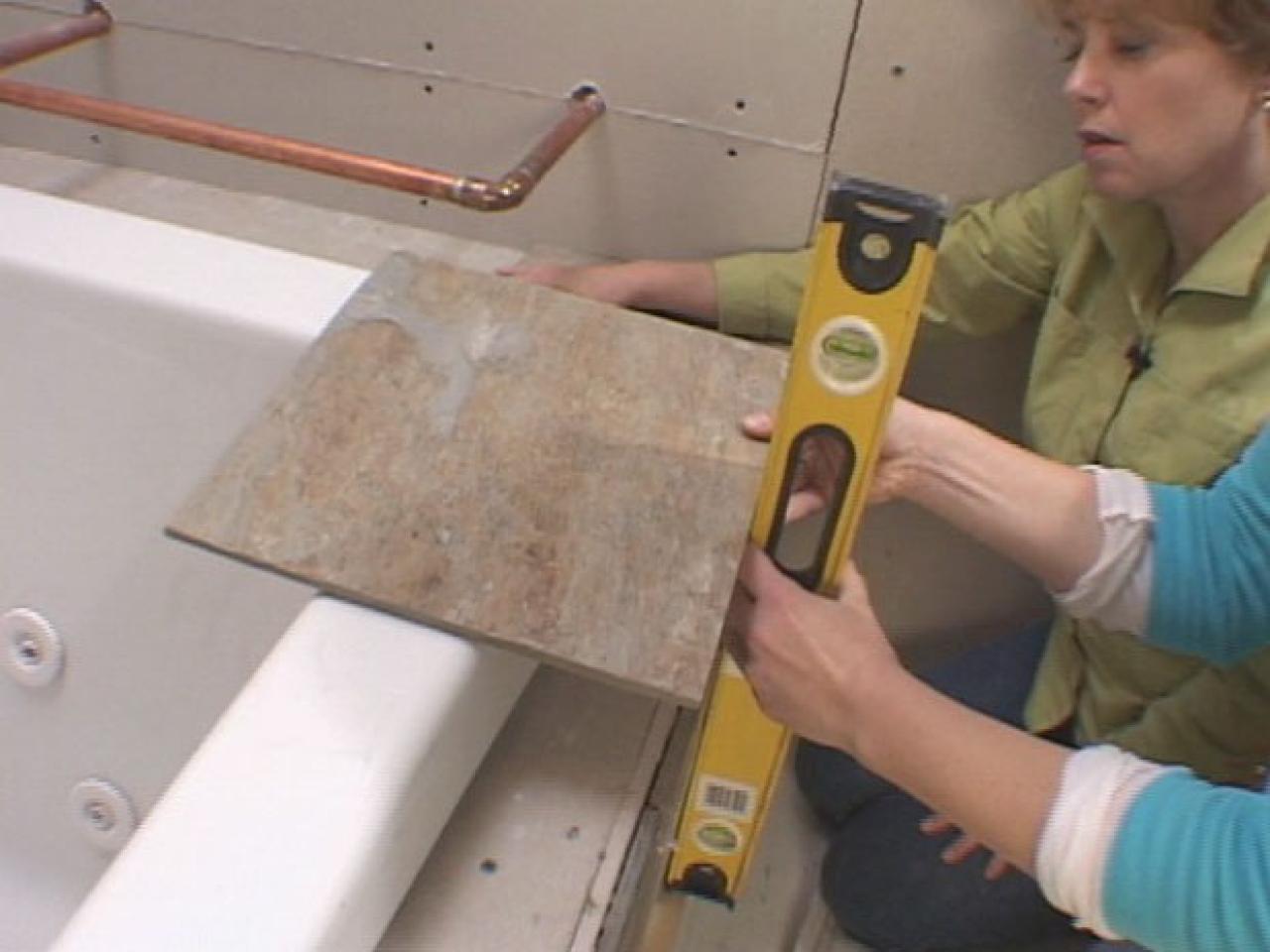 How To Tile A Tub Deck Tos Diy Set Tile On Top Of Tub And Level