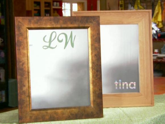 glass transformed into monogrammed mirror glass transformed into monogrammed mirror