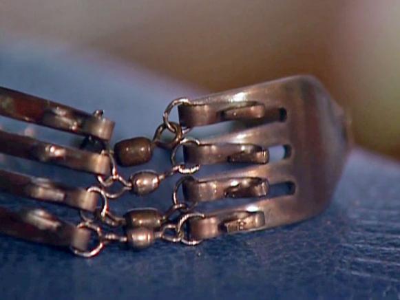 one of a kind bangle made from silver plated forks one of a kind bangle made from silver plated forks