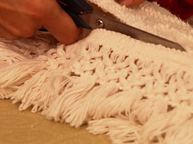 use leftover fringe to trim around stocking edge use leftover fringe to trim around stocking edge