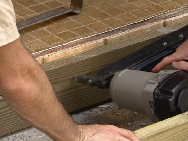 furrow nail gun between joists