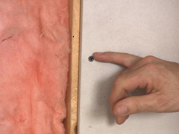When driving the screws into the drywall, it is important not to screw in too far. It is best to get the screw head just below the paper on the drywall. Driving the screws in too deep can compromise the strength of the screws holding the drywall.