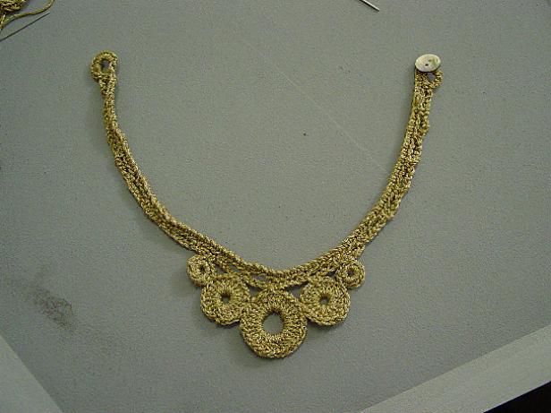 crochet circle necklace made from sparkly yarn crochet circle necklace made from sparkly yarn