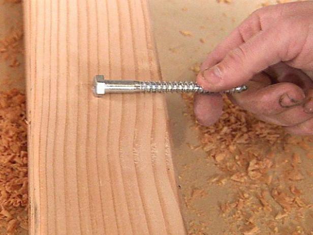 attach legs to braces using lag screws attach legs to braces using lag screws