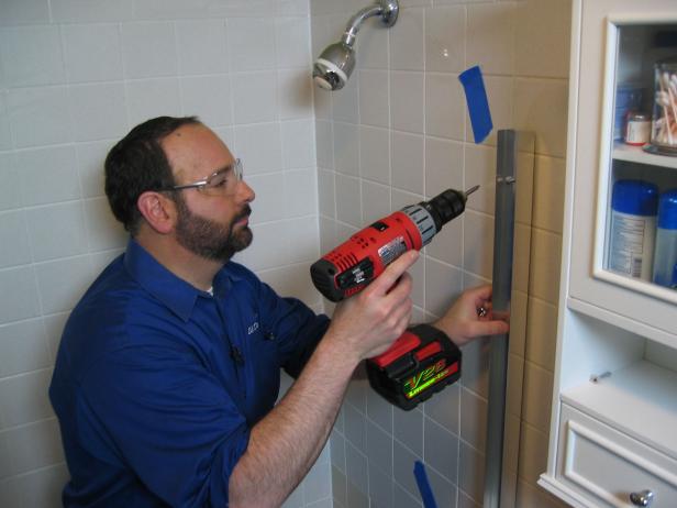 How To Replace A Shower Door DIY Replacing A Shower Door: Step 8- Fasten The Jambs