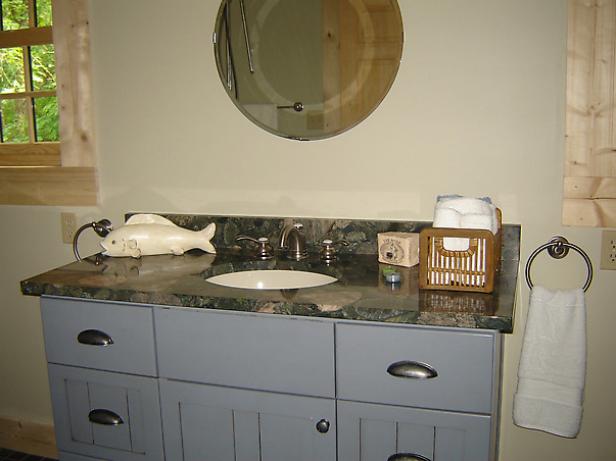 vanity installed in blog cabin master bathroom