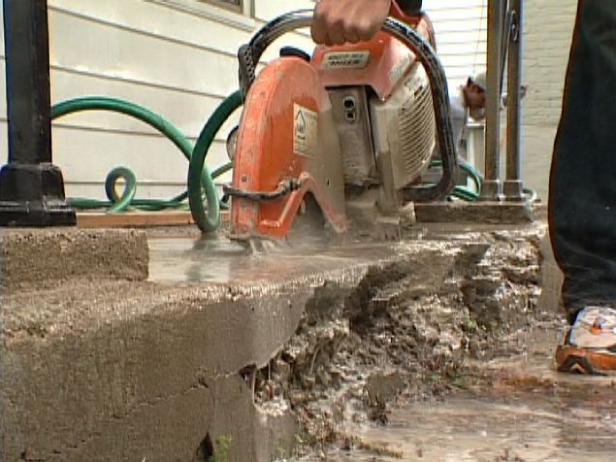 Concrete Saw Used To Remove Damaged Portion Of Concrete Step Concrete Saw Used To Remove Damaged Portion Of Concrete Step