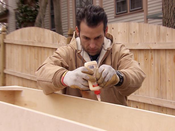 Adding wood blue to wood furniture project - creating a banquette.