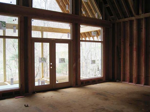 Glass Doors Lead to Blog Cabin's Side Porch Glass Doors Lead to Blog Cabin's Side Porch