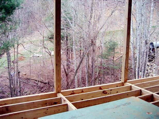Blog Cabin's Porch Under Construction Blog Cabin Main Level Porch During Construction