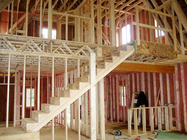 Stairway Under Construction in the Blog Cabin Stairway Under Construction in the Blog Cabin