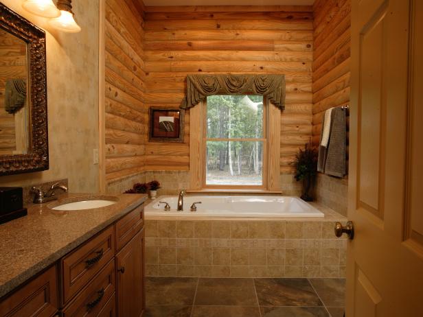 Cabin Bathroom Cabin Bathroom With Garden Tub