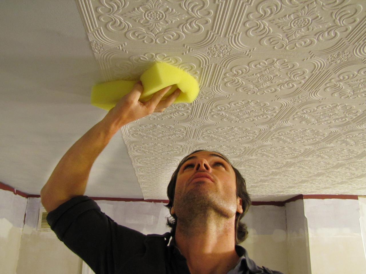 How to Hang Wallpaper on a Ceiling  howtos  DIY