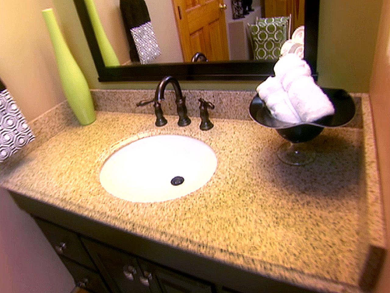 Replacing a Vanity Top | how-tos | DIY How To Repair Laminate Bathroom Vanity