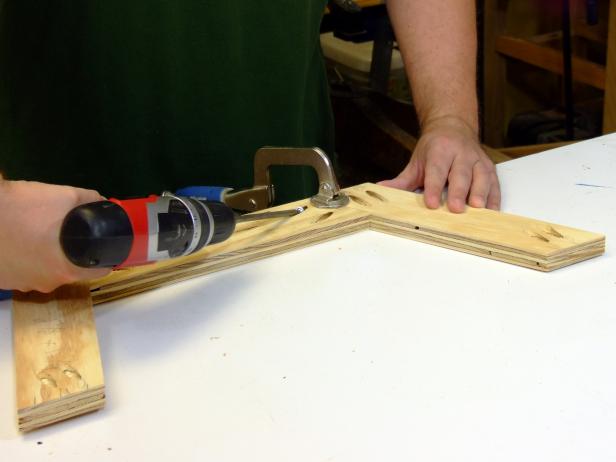 Use the guide to position the rails and attach using glue and 1-1/4-inch pocket-hole screws.