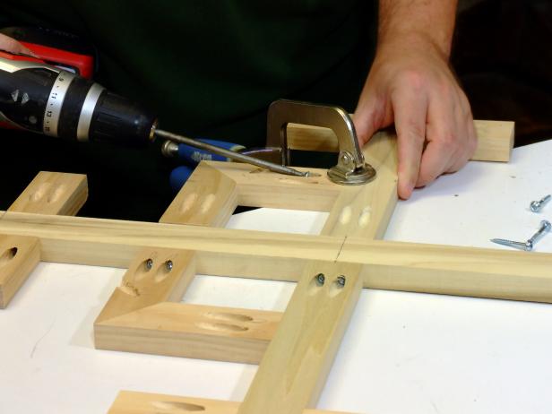Position the center points assemblies and attach using glue and 1-1/4-inch pocket-hole screws.